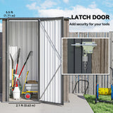 Outsunny 5x3 Garden Shed with Sloped Roof, Lockable Door for Tools and Equipment Storage, Light Grey