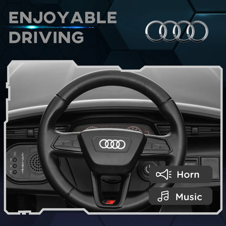 AIYAPLAY Audi Q8 e-tron Sportback Licensed 12V Ride on Car w/ Remote, 4 Spring Suspension Wheels, Headlamps, Music, Horn - Grey