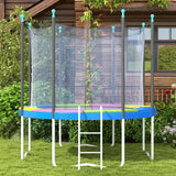 SPORTNOW 8FT Trampoline Spring Cover, Plastic Trampoline Pad Replacement with Elastic Cord, Waterproof, UV Resistant and Tear-Resistant, Multi-Colored