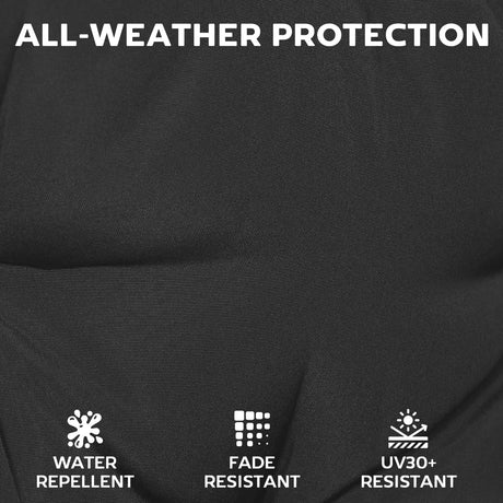 Outsunny Outdoor Seat Cushions Set of 2 with Ties, Waterproof Garden Seat Pads, Black