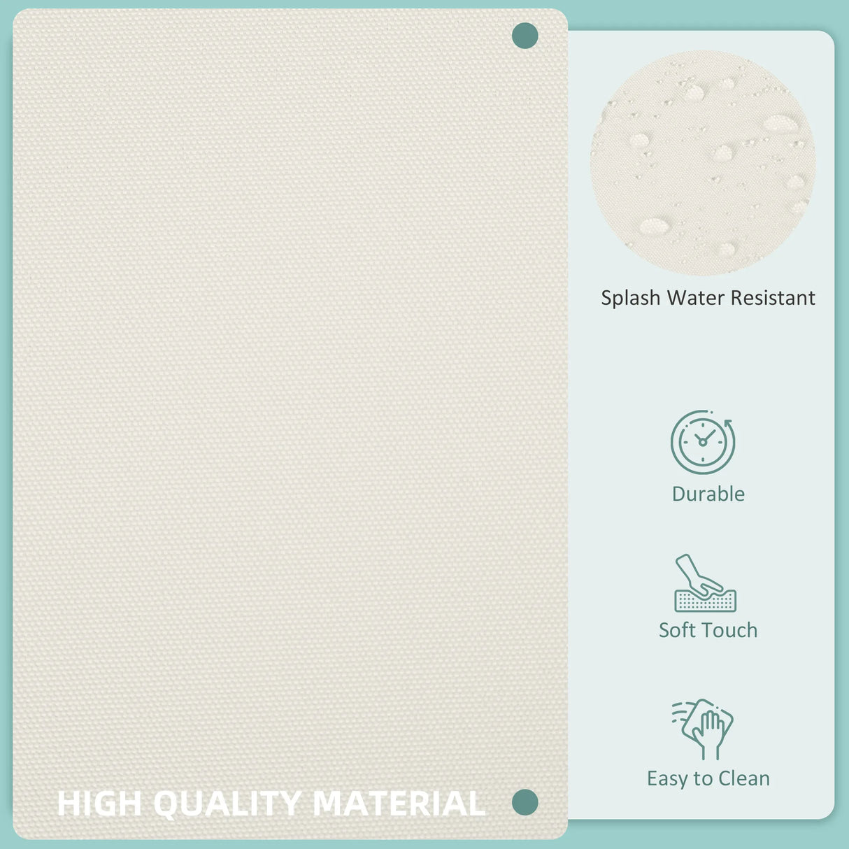 Outsunny Replacement Cushion Covers for Garden Sofa Set, Garden Rattan Sofa Cushion Polyester Cover Replacement Outdoor - No Cushion Included, Cream