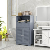 kleankin Three-Part Bathroom Storage Unit, with Shelf, Drawers & Cupboard - Grey