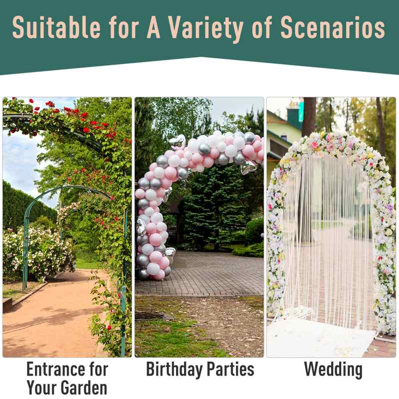 Outsunny Garden Outdoor Entrance Arch with Door Outdoor Patio Decoration for Rose Trellis Arbour Climbing Plant 131L x 49W x 200Hcm