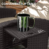 Outsunny 145 Reclining Rattan Armchair, with Footrest - Brown/Khaki