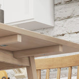 HOMCOM Solid Wood Folding Dining Table, Drop Leaf Table for 2-4 People,  Rectangle Kitchen Table for Small Space, Natural Wood Finish