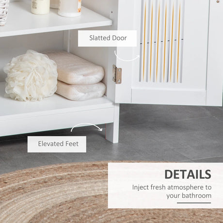 kleankin Modern Bathroom Floor Cabinet - White
