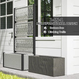 Outsunny Garden Planter Box with Trellis, Liner for Climbing Plants, Vegetables, Flowers, 90 x 35 x 148 cm, Mixed-grey