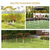 PawHut Dog Agility Equipment Set, Dog Agility Training Equipment for Dogs w/ Oxford Carry Bag, 4 PCS Weave Poles Orange