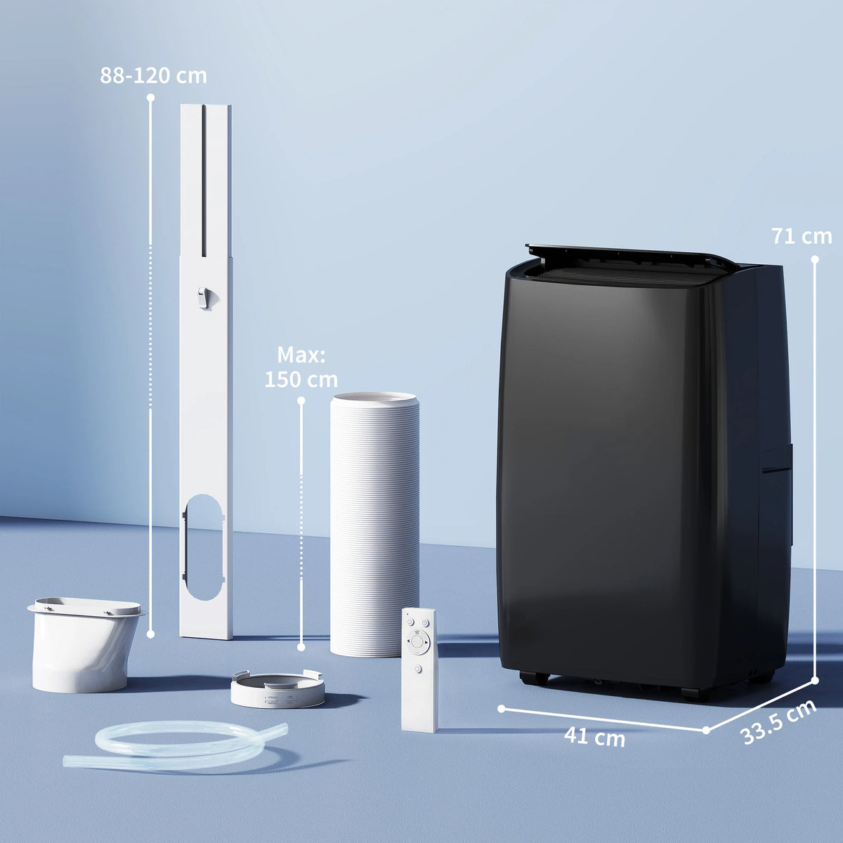 HOMCOM Portable Air Conditioner 12000 BTU, 4-in-1 Air Conditioning Unit, Dehumidifier, Cooling, Fan, Sleep Mode with 2 Speeds