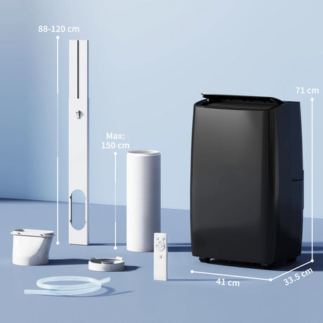 HOMCOM Portable Air Conditioner 12000 BTU, 4-in-1 Air Conditioning Unit, Dehumidifier, Cooling, Fan, Sleep Mode with 2 Speeds