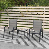 Outsunny Three-Piece Metal Frame Garden Seating Set - Grey