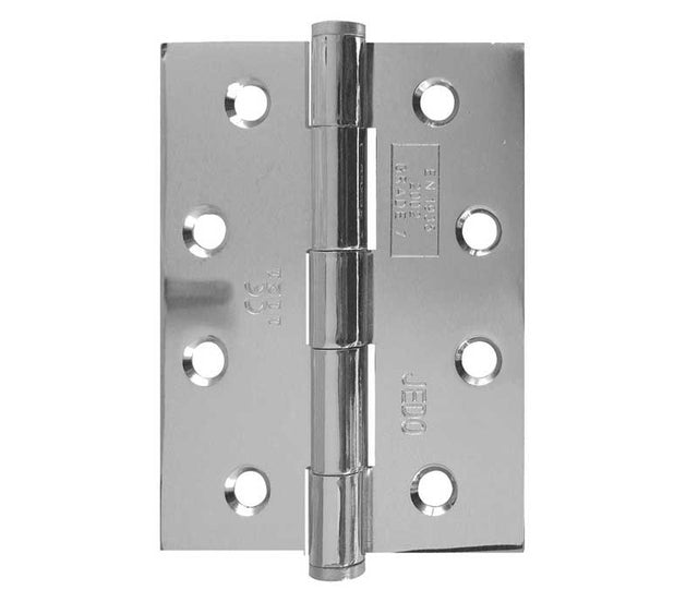 Jedo Grade 7 Steel Heavy Duty Button Tip Hinges 102x76x2.5mm Polished Chrome