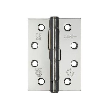Jedo Grade 7 Steel Heavy Duty Button Tip Hinges 102x76x2.5mm Polished Chrome