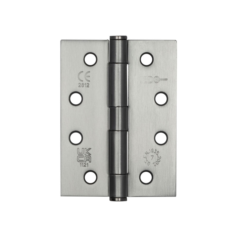 Jedo Grade 7 Steel Heavy Duty Button Tip Hinges 102x76x2.5mm Satin Chrome