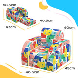 AIYAPLAY Foldable Toddler Chair Soft Snuggle Sponge Filled for Bedroom Playroom, Aged 18 Months to 3 Years - Multicoloured