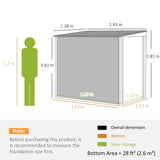 Outsunny 4 x 6ft Garden Metal Shed, Outdoor Storage Shed with Window, 2 Vents and Lockable Door for Garden, Patio, Dark Grey