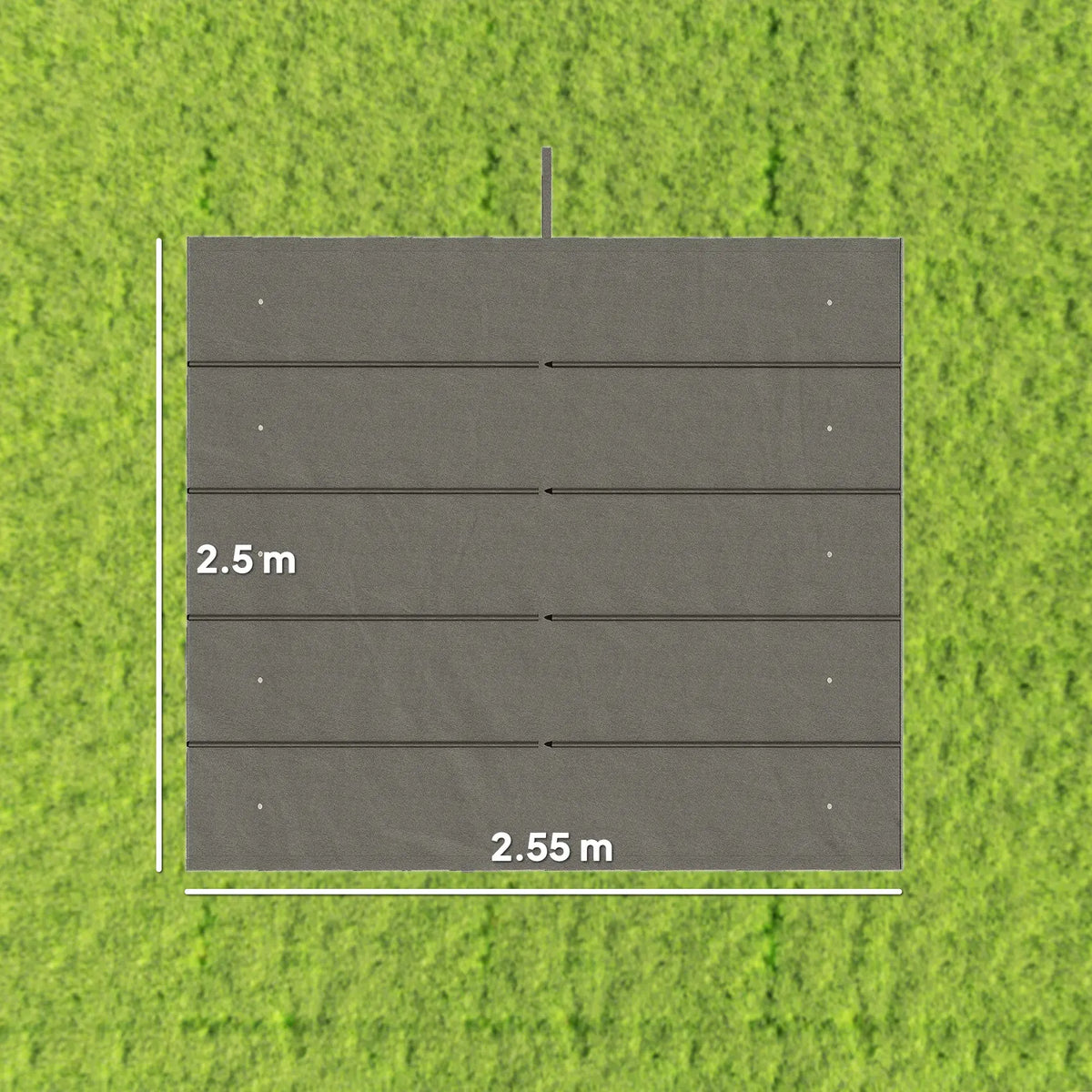 Outsunny Retractable Pergola Cover, 2.55 x 2.5 m Replacement Canopy Fabric for 3 x 3 m Frame, Roof Top Only, Light Grey