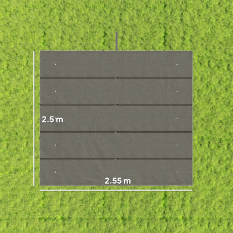 Outsunny Retractable Pergola Cover, 2.55 x 2.5 m Replacement Canopy Fabric for 3 x 3 m Frame, Roof Top Only, Light Grey