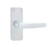Contract Door Handle on Short Latchplate Satin Anodised Aluminium
