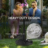 Outsunny Parasol Base, Umbrella Base with Wheels Cast Iron Effect, for Umbrella, Canopy, Weather Resistant, Black