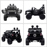 HOMCOM Kids Electric Ride On Car 12V Off Road Toy with Parental Remote Control 2 Motors Horn Lights Suspension Wheels for 3-6 Years Old Black