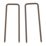 Outsunny Set of 2 Expanding Garden Fencc, Aluminium Freestanding Foldable Picket Fence, 300cmx103.5 cm, Dark Brown