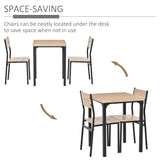 HOMCOM Three-Piece Minimal and Compact Dining Set, Light Wood Grain
