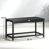 Outsunny Outdoor Coffee Table Side Table with Rectangular Frame for Patio, Balcony, Black
