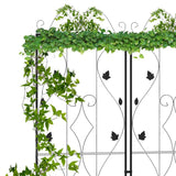 Outsunny Metal Trellis Set of 2, Garden Trellis for Climbing Plants Support Frames, Leaf Design