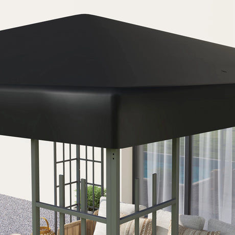 Outsunny 3 x 3(m) Gazebo Frame Replacement - Black