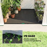Outsunny Walk-in Greenhouse for Outdoors with Steel Frame, Large Plant House with Roll-up Door and PE Ground Cover, White