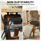 Outsunny Set of 6 Outdoor Seat Cushions with Machine Washable Cover, Water Repellent Seat Cushions Dark Grey