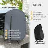 Outsunny 190 x 128cm Hanging Egg Chair Furniture Cover - Grey