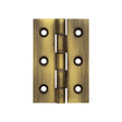Double Phosphor Bronze Washered Hinges 76x50x2.5mm Antique Brass