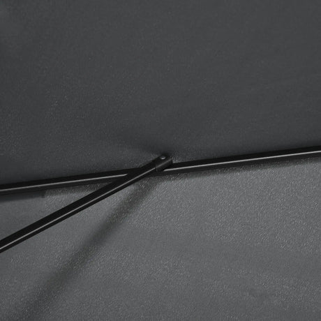 Outsunny 3x2m Patio Parasol Garden Umbrellas Canopy with Aluminium Tilt Crank Rectangular Sun Shade Steel, Black