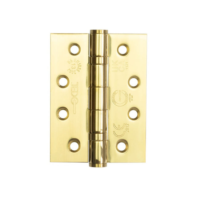 Certifire Stainless Steel Grade 13 Ball Bearing Hinges 102x76x3mm Electro Brassed