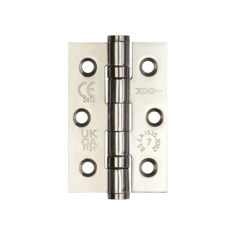 Jedo Stainless Steel Grade 7 Ball Bearing Hinges 76x50mm Polished Stainless Steel