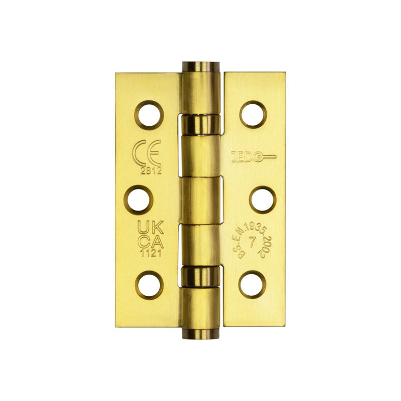 Jedo Stainless Steel Grade 7 Ball Bearing Hinges 76x50mm Satin Brass