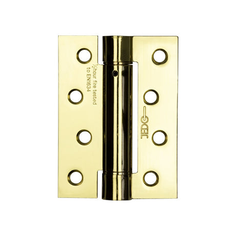 Jedo Steel Single Action Spring Hinges 102x76x2.7mm (PK of 3) Electro Brassed