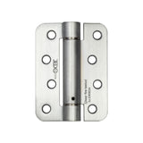 Jedo Steel Radiused Single Action Spring Hinges 102x76mm (PK of 3) Satin Chrome