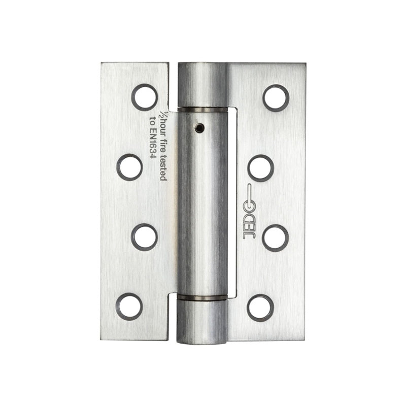 Jedo Steel Single Action Spring Hinges 102x76mm 102x76x2.7mm (PK of 3) Satin Chrome