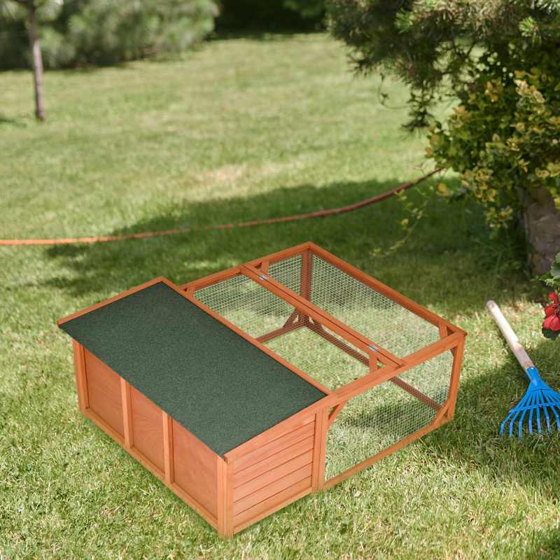 PawHut Guinea Pigs Hutches Off-ground Small Animal Guinea Pig House 125.5 x 100 x 49cm