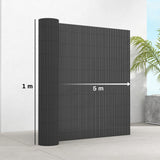 Outsunny 2Pcs Plastic Privacy Screening Fence, 1m x 5 m Waterproof Windbreak Fence, Dark Grey