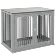 PawHut Dog Crate, End Table, with Three Doors, Locks, Latches for Large Dogs, Indoor Use - Grey