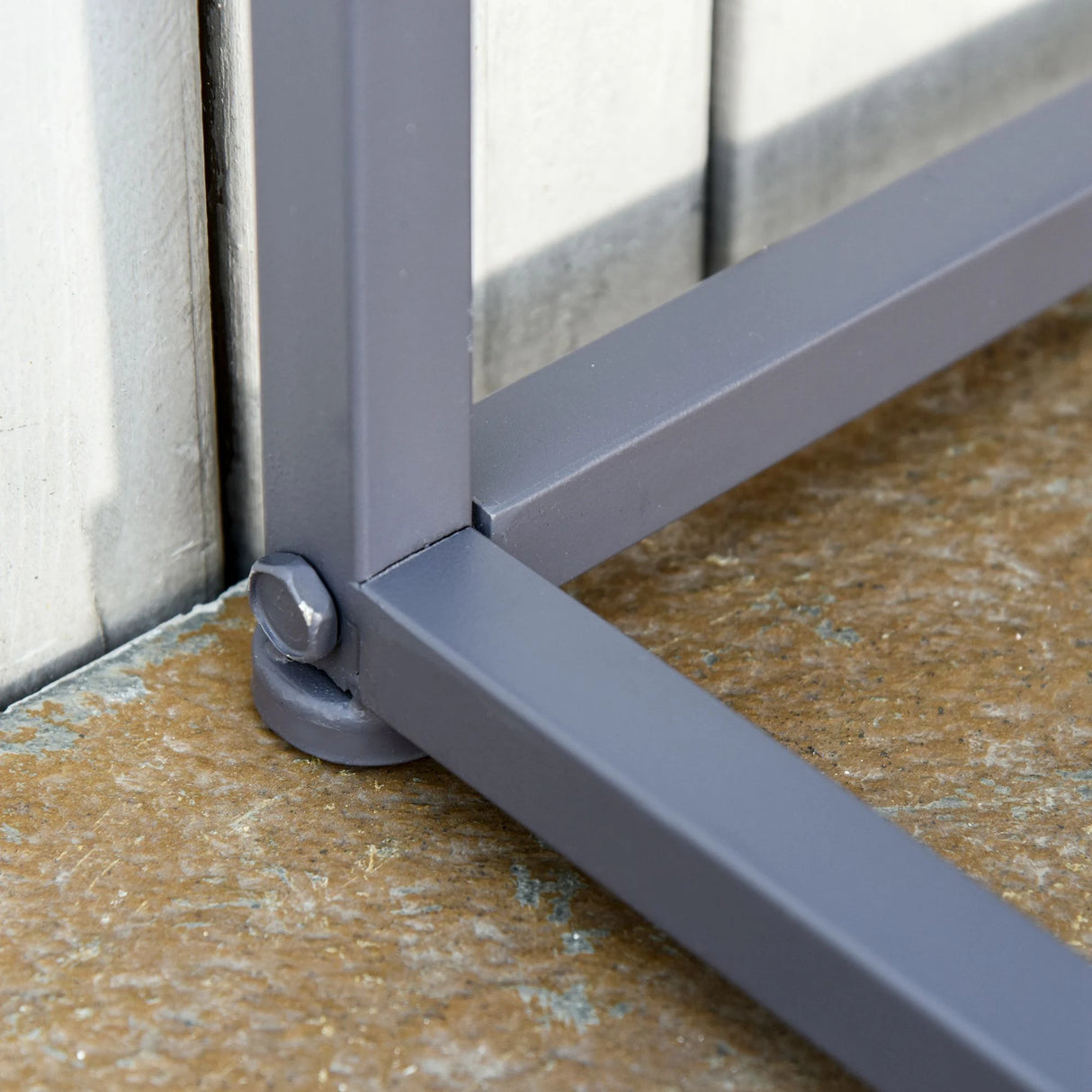 Outsunny Steel Patio Garden Bench Loveseats for Outdoors Park Yard Slatted Design Grey