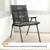 Outsunny Patio Chair Cushions Set of 4, Waterproof Non-Slip Lounge Chair Cushions, 112x53cm, Dark Grey