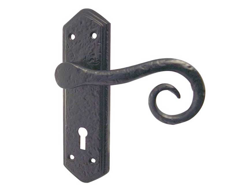 Royal Suite Door Handle on Lockplate Black