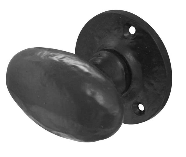 Jedo Oval Mortice Door Knobs Black