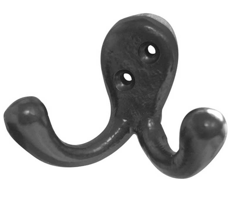 Antique Double Robe Hooks Black