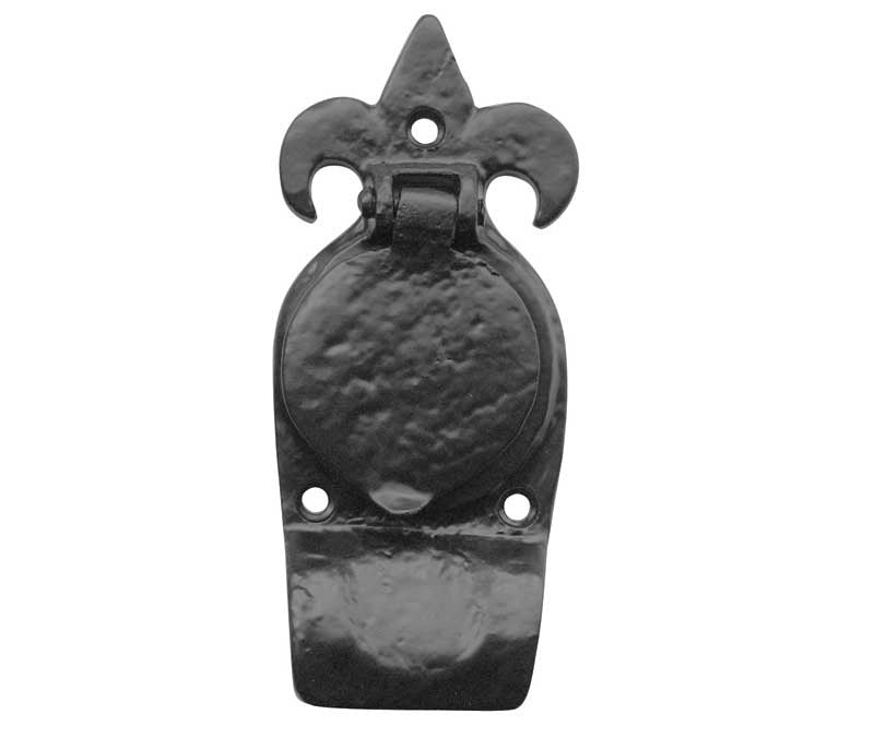 Antique Fleur De Lys Cylinder Pull 123mm Black